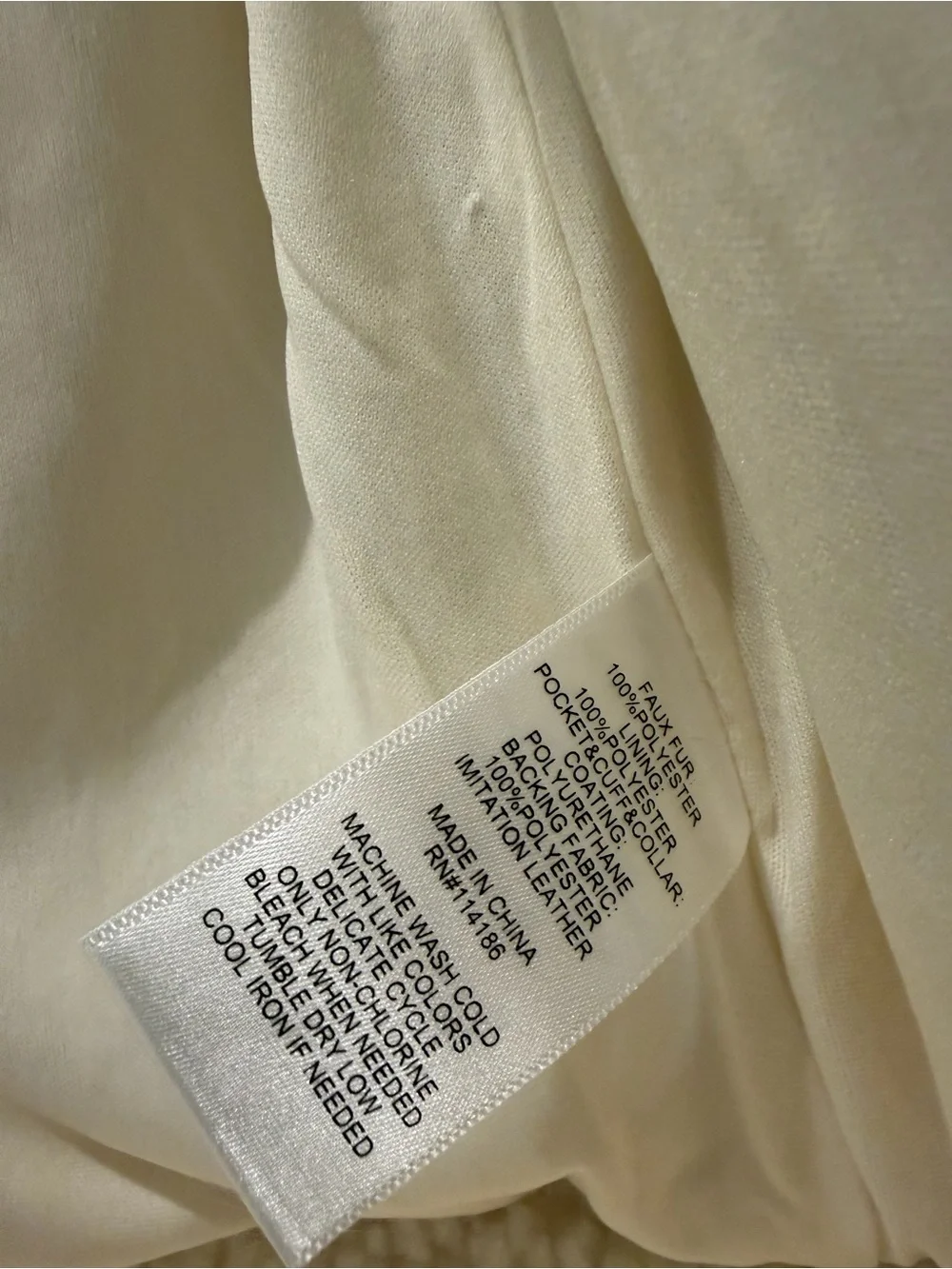 Juicy Couture Ivory Sherpa Bomber Jacket with Snakeskin Black Accents